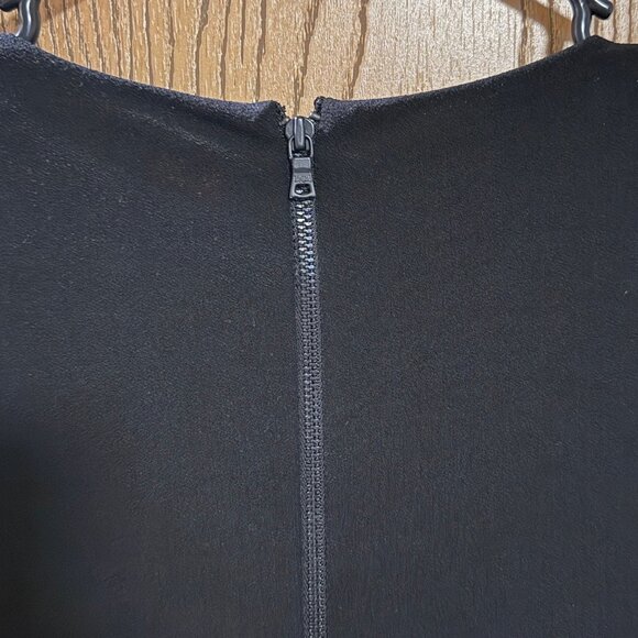 ALICE + OLIVIA AIR Ruched Half Sleeve Little Black Dress - Picture 8 of 9